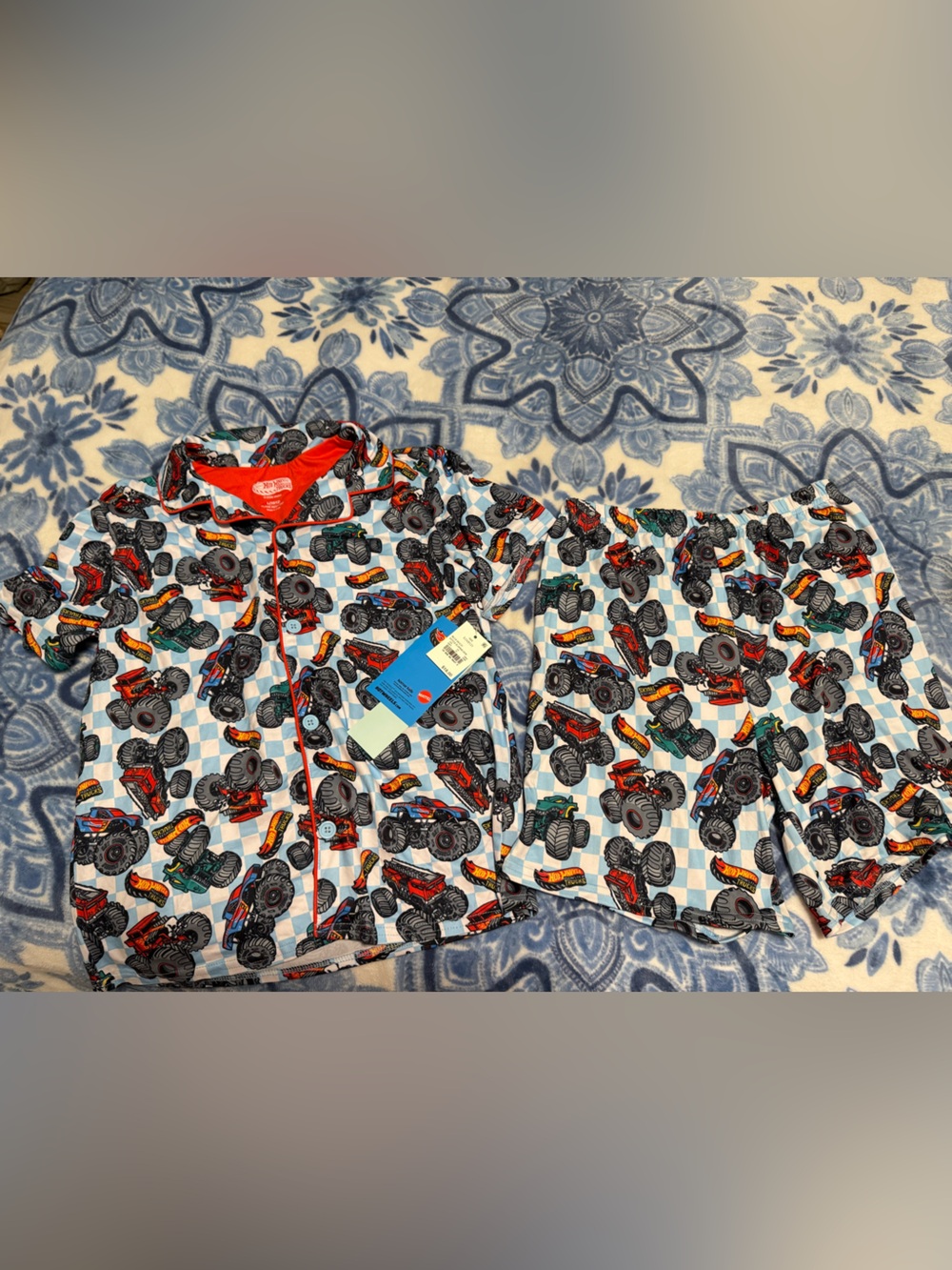 Kids Monster Hot Wheels Truck Pajama set size 10/12 NWT